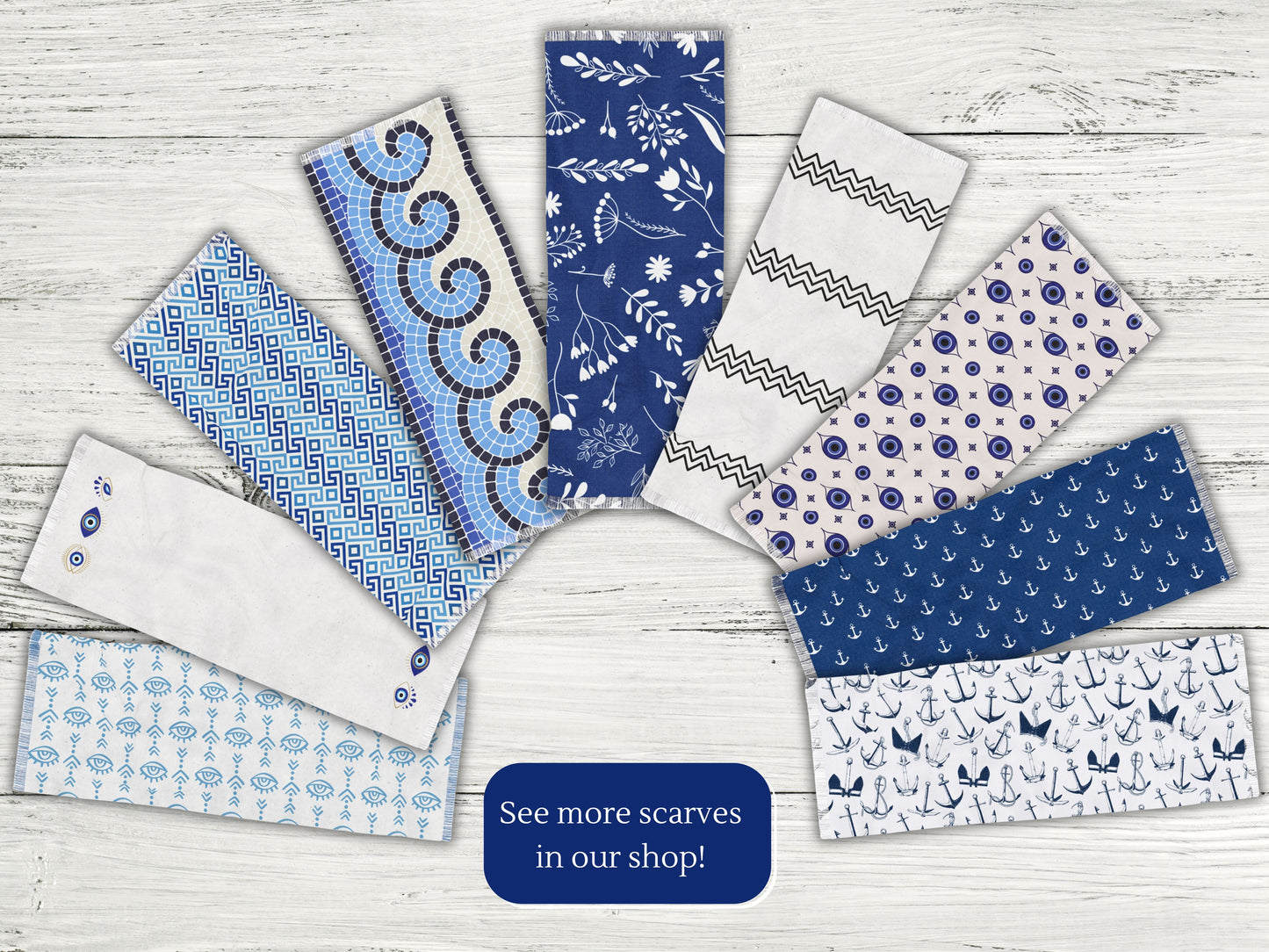 All the collection of the summer scarves inspired by Greek summer
