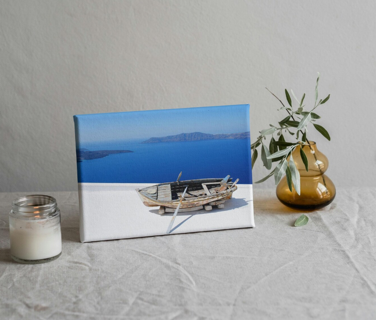 Canvas- Wall Hangings, Greek Island Wall Art, Santorini Decor by Sea Sun Stories