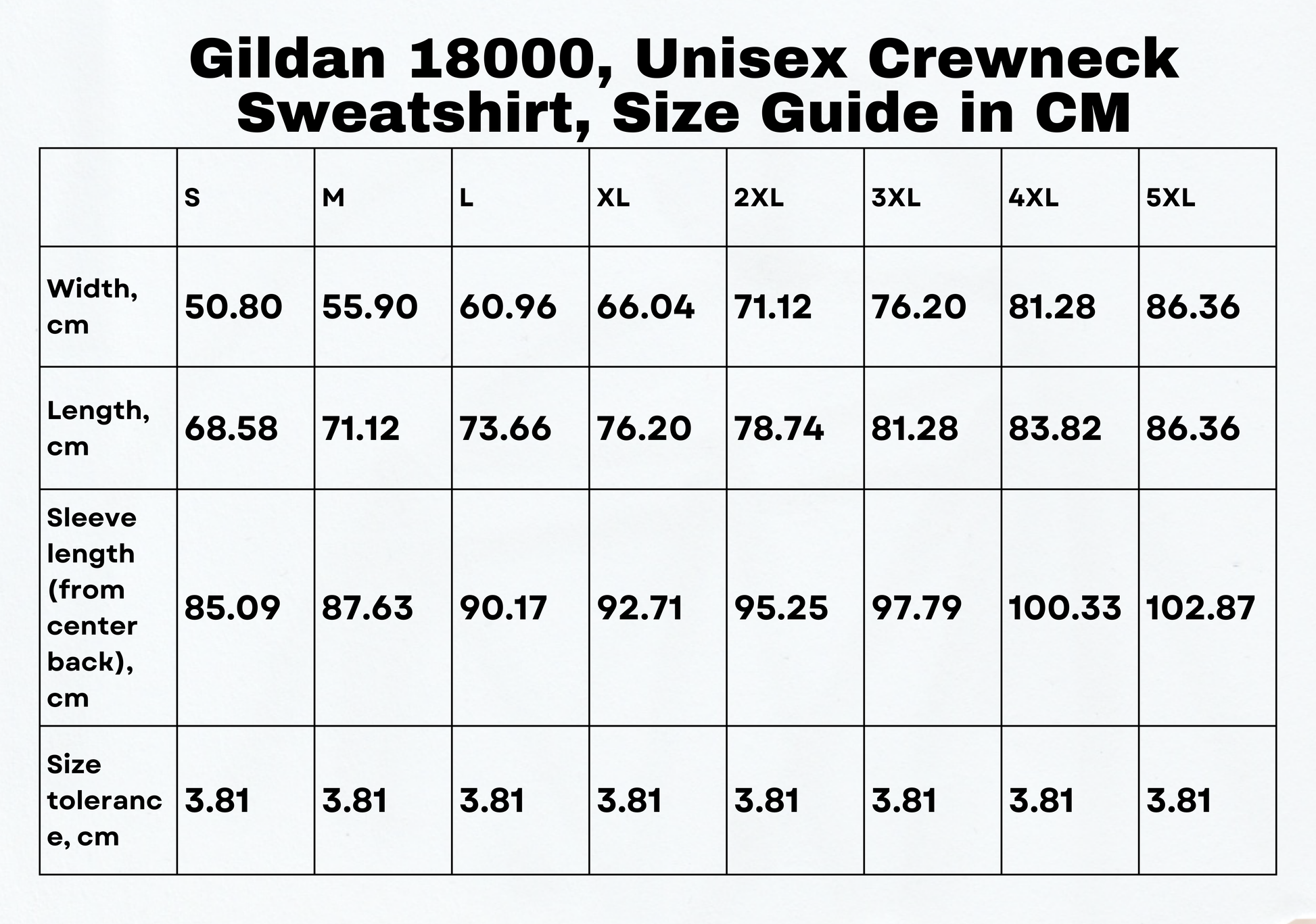 Size guide in centimeters for the Greece sweater, offering comprehensive measurements to ensure the ideal size in this stylish Santorini top.